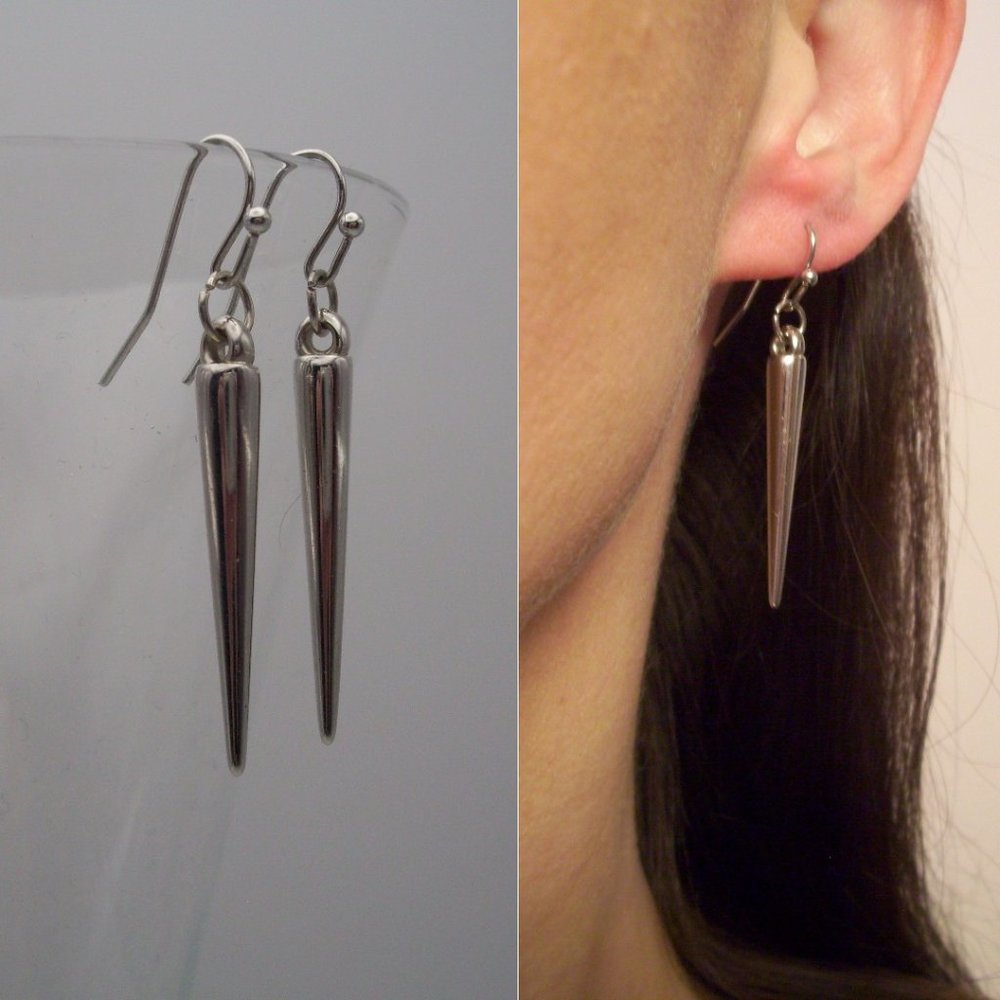 Silver Spike Earrings